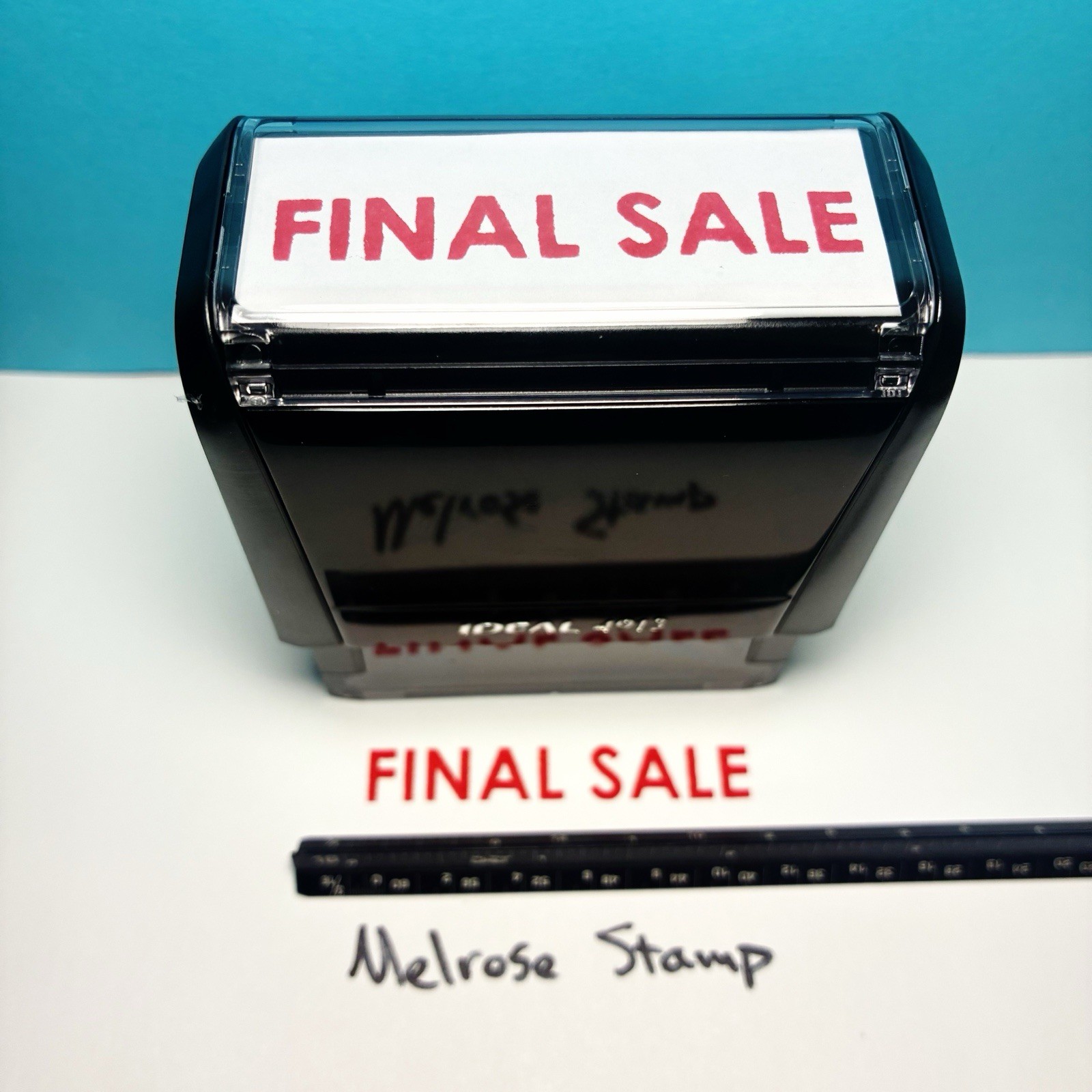 Final Sale Rubber Stamp Red Ink Self Inking Ideal 4913