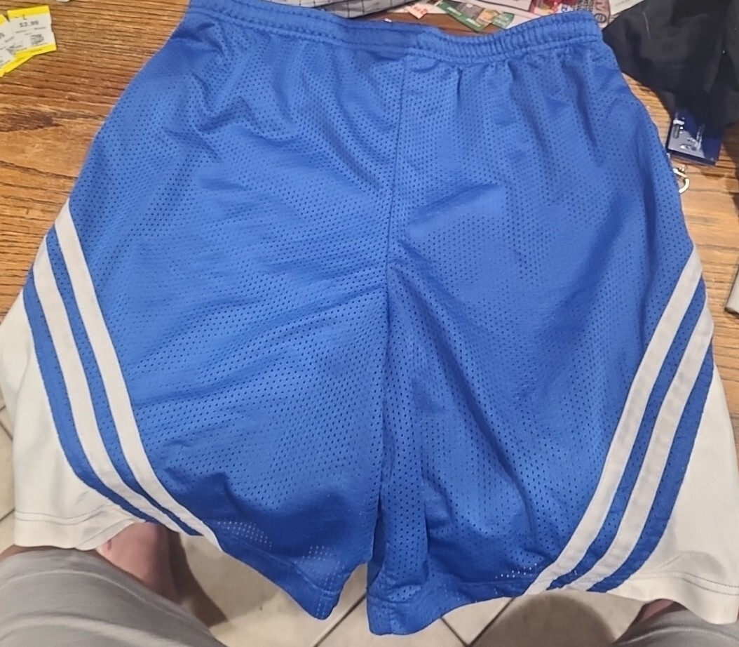 Spalding Regular Fit Shorts - Men's Medium Blue & White With Draw String
