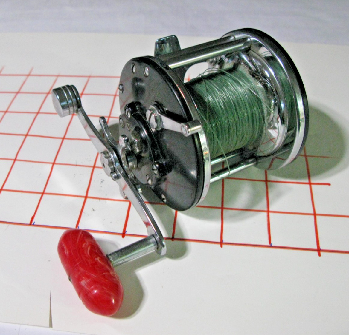 PENN 65 Long Beach Saltwater Reel, Star Drag, Clicker, w/15(?)lb Mono line-VGUC*
