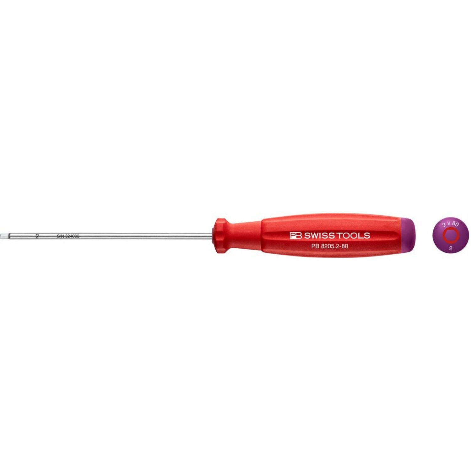 PB Swiss PB 8205.2-80 Hex Screwdriver, Swiss Grip, 2 mm, L - 157 mm