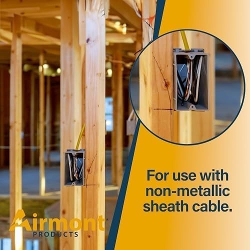 (16 Pack) 22 Cubic Inch Plastic Electrical Box, Grey Deep Outlet Box