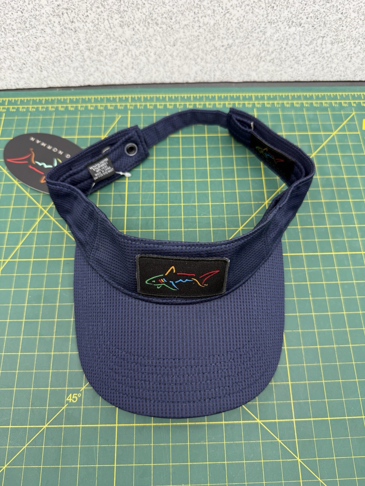 Greg Norman Blue Sun Visor w/Embroidered Shark Logo - Golf Hat Cap NEW!