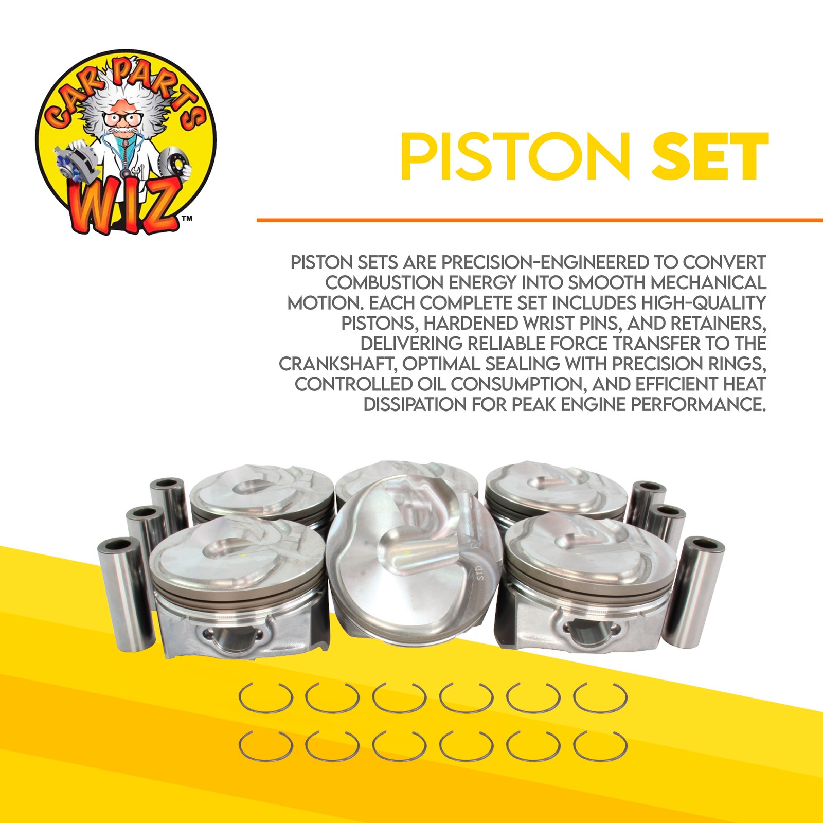 Engine Piston Set Fits 97-99 Subaru Forester Impreza 2.5L EJ25D