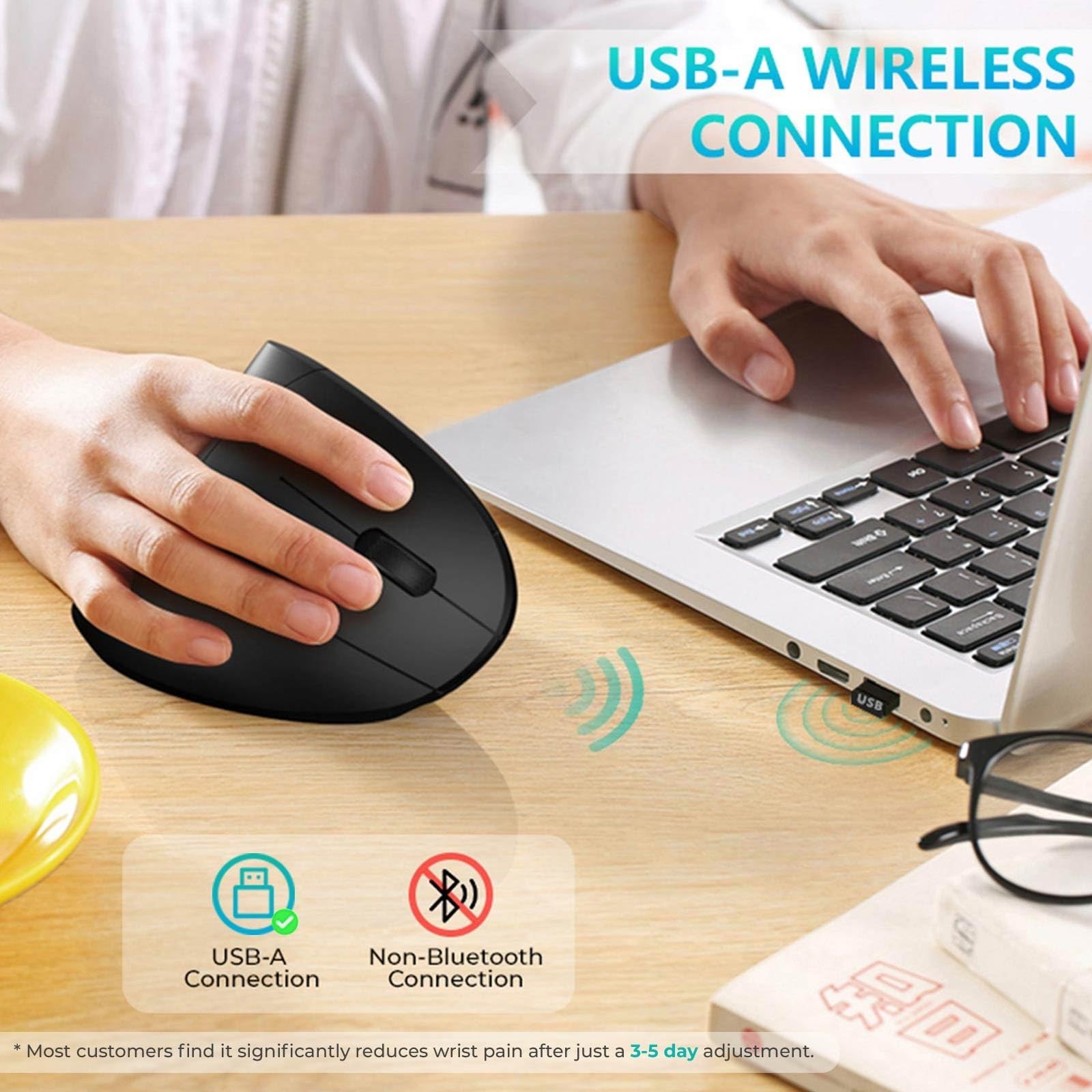 Ergonomic Mouse, LEKVEY Vertical Wireless Mouse - Rechargeable 2.4G Optical V...