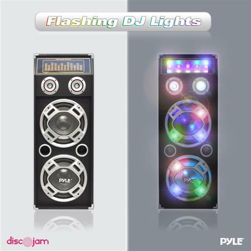 Pyle PSUFM1035A 1000 W Disco Powered Two-Way Bluetooth Speaker w/ DJ Lights