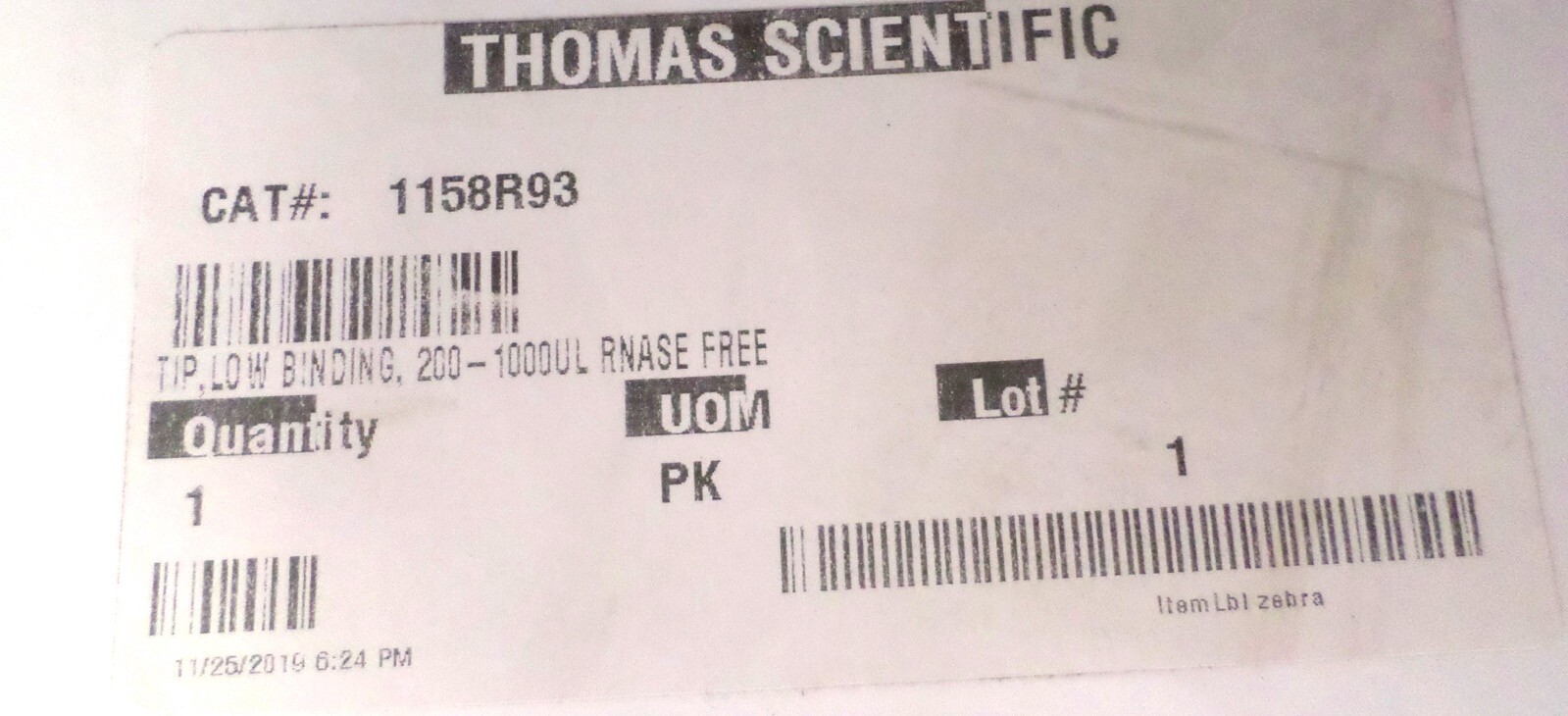THOMAS SlipTech Plastic 200-1000µL Pipet Tips Low Bind Autoclavable 1000/PACK
