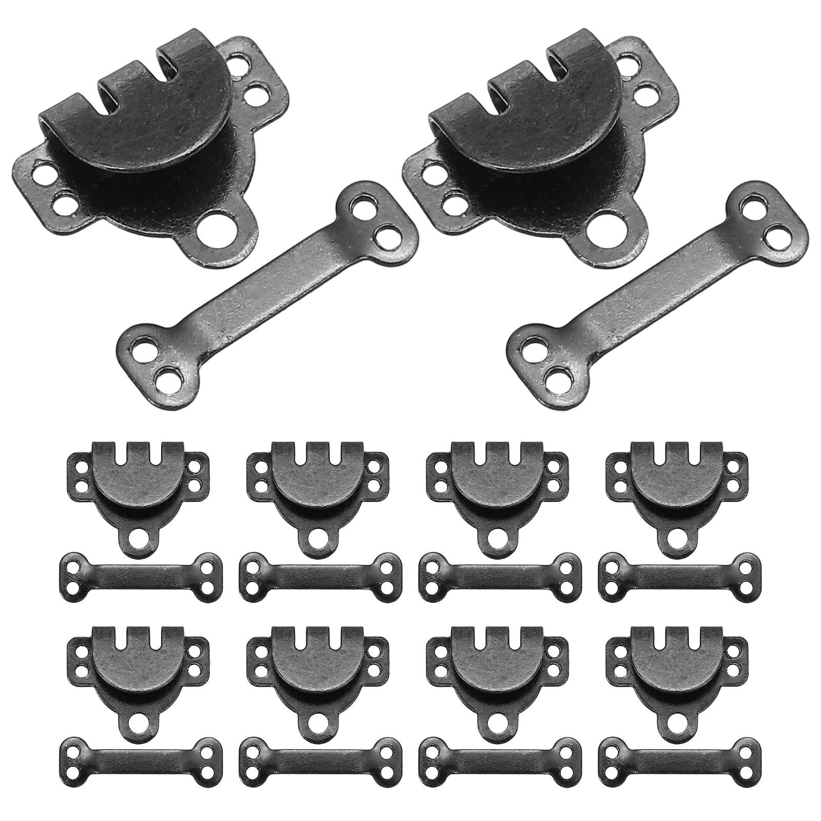 10 Sets Hook and Eye Sewing Metal Closure Clasps Replacement Black 14 x 11mm
