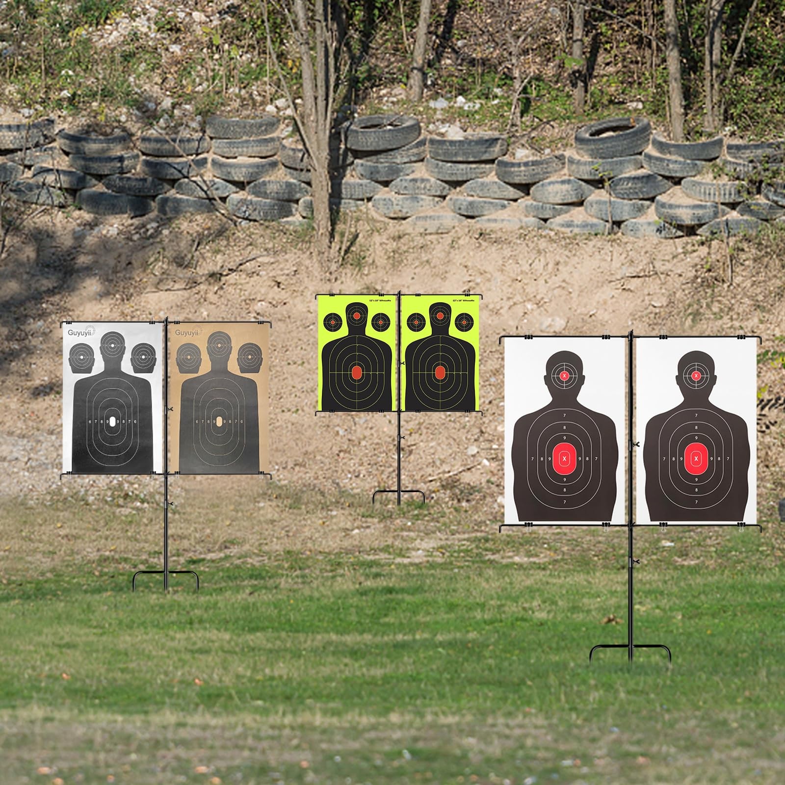 Adjustable Target Stand – 3/5-Section Iron Paper Target Stand for Indoor/Outd...