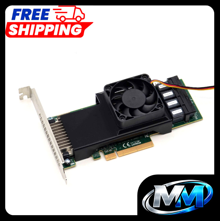 Broadcom LSI 9305 9306 16i 24i SAS HBA Cooling Fan Included + Shroud Cooler Kit