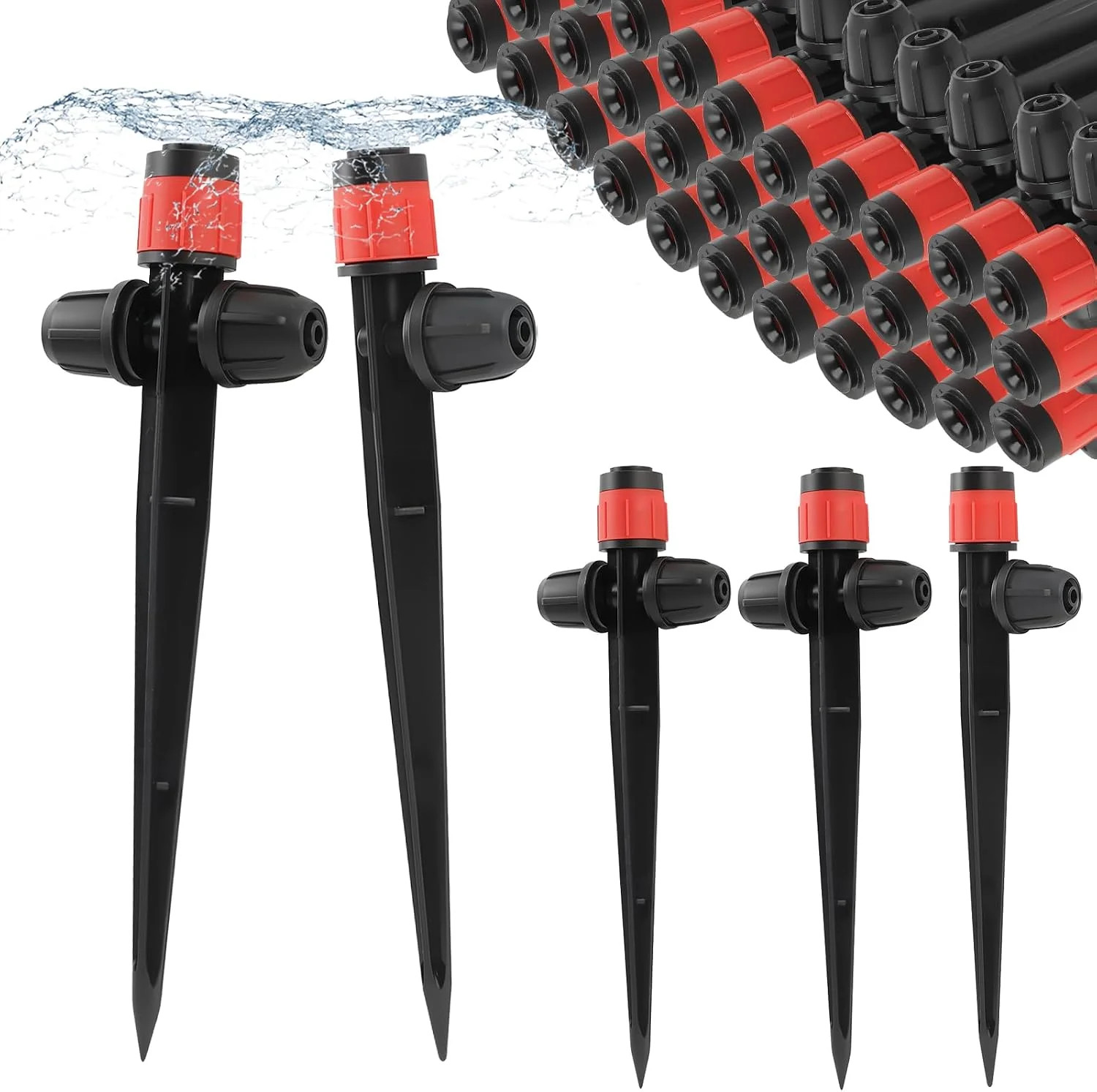 35PCS 1/4" Drip Irrigation Emitters, Locked Irrigation Drippers | Double-head Dr