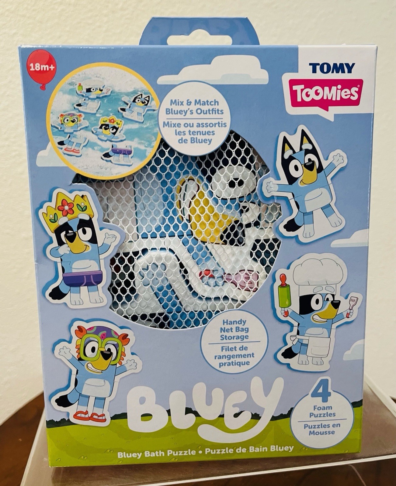 Bluey Bath Foam Puzzle 4 Puzzle Set By Tomy Toomies Pool Water Toys - NIP