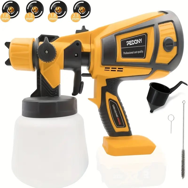 Cordless Paint Sprayer For DEWALT Battery HVLP Electric Spray Paint Gun With 4 N