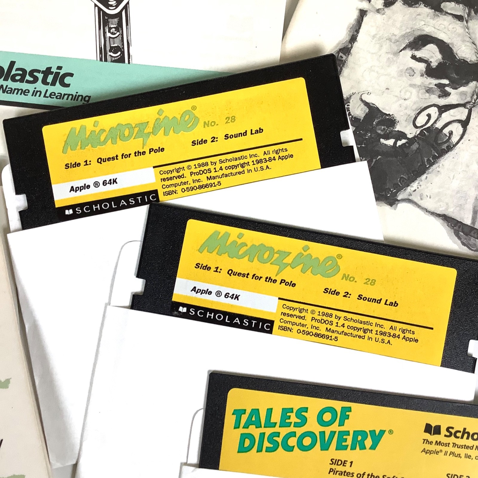 Scholastic Microzine Apple II Software Floppy Disks Classroom Series UNTESTED