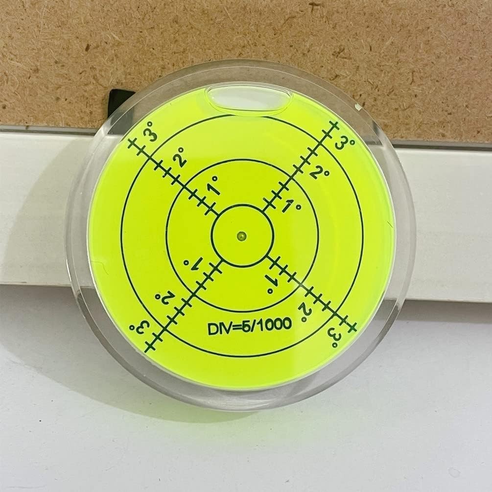 Circular 50x10mm Bubble Level with Double-Sided Adhesive for Precision Leveling