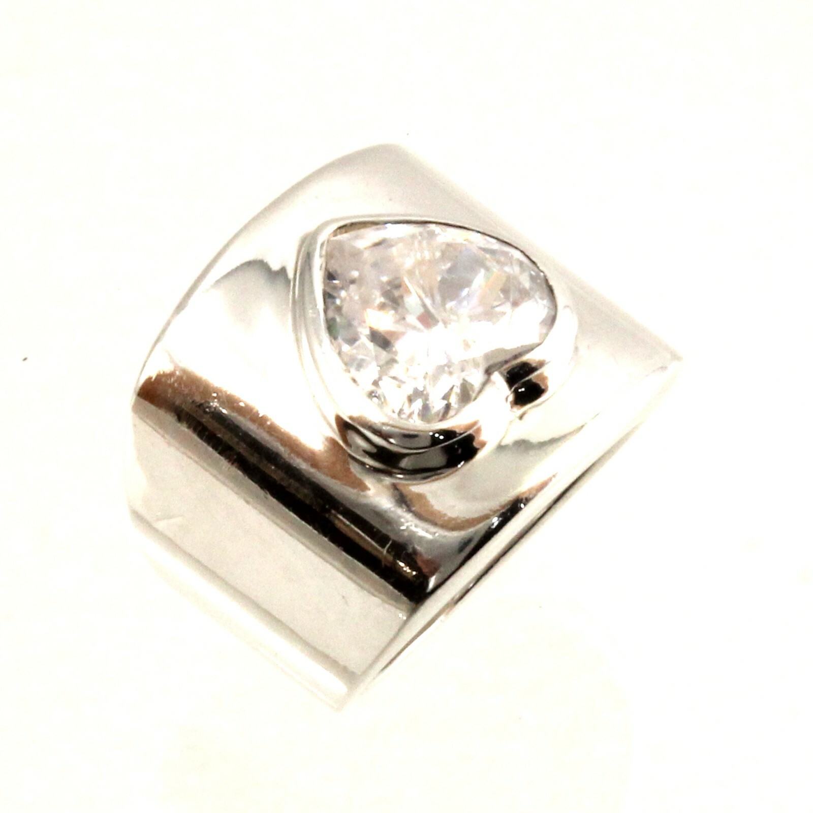 Solid Sterling Silver .925 Handmade Cubic Zirconia Solitaire Ring TPJ