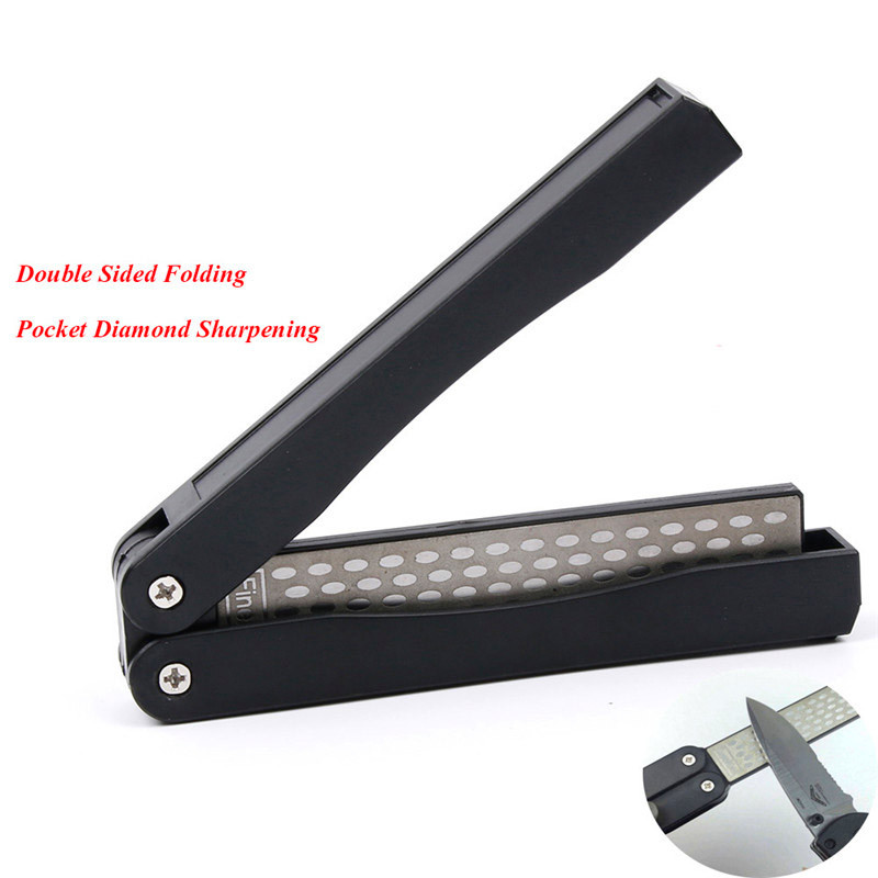 Double Sided Fold Portable Pocket Knife Sharpener Kitchen Sharpening