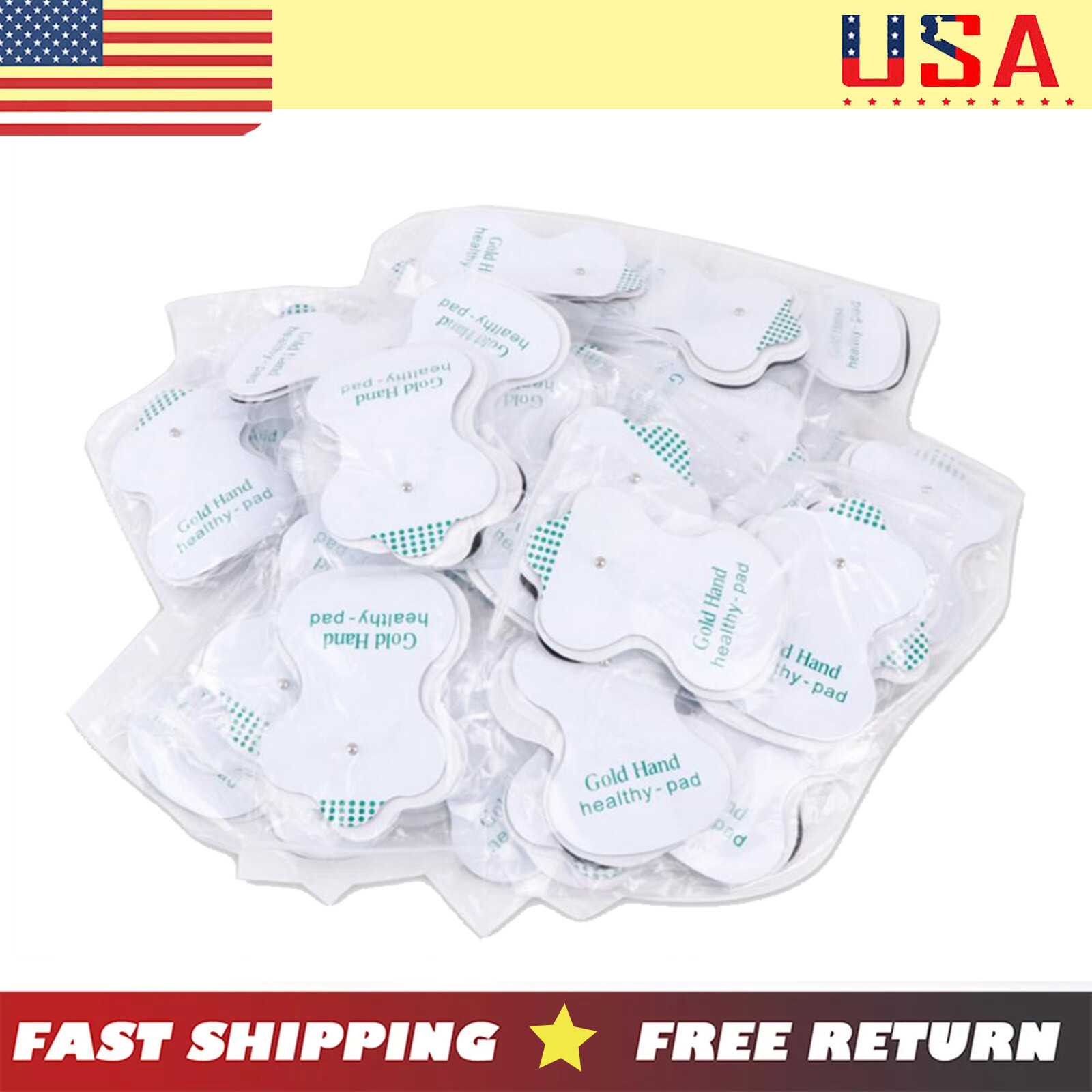 50 X Snap On Replacement Electrode Pads Bulk For Tens Unit Therapy Massager