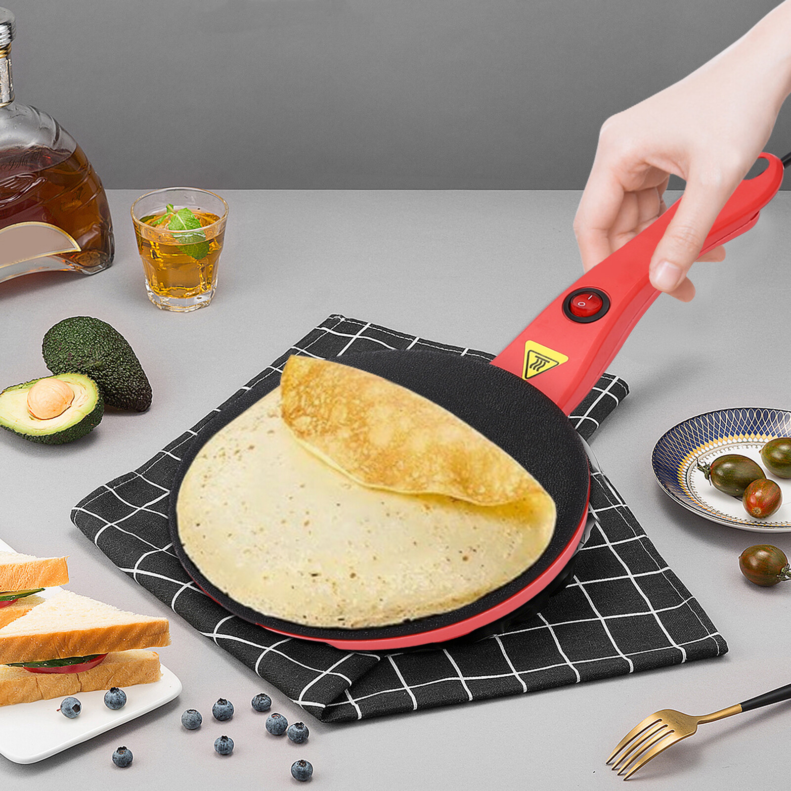 Electric Crepe Maker Baking Pancake Pan Non-Stick Frying Griddle Machine