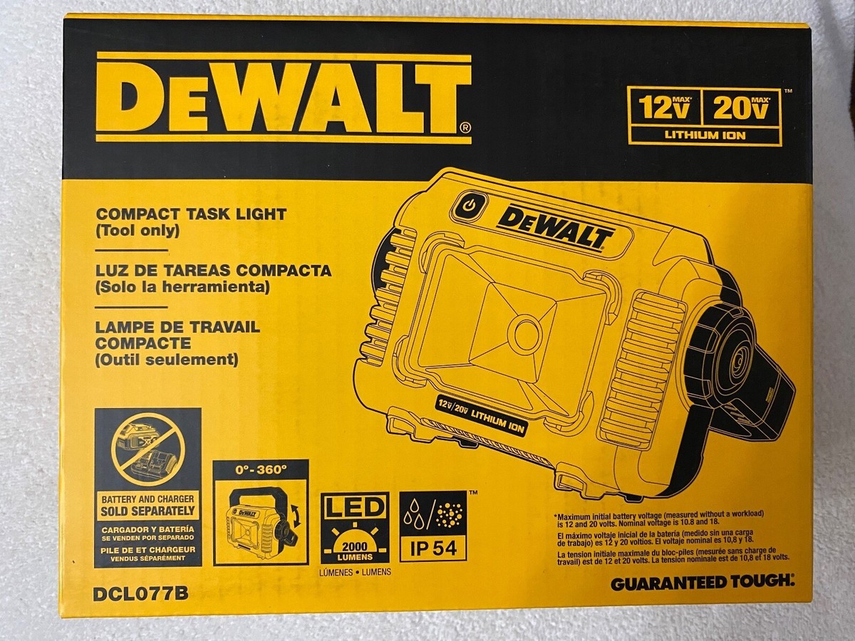 DeWalt DCL077B 20V MAX Compact Cordless Task Light (Tool Only, 2000 Lumens)