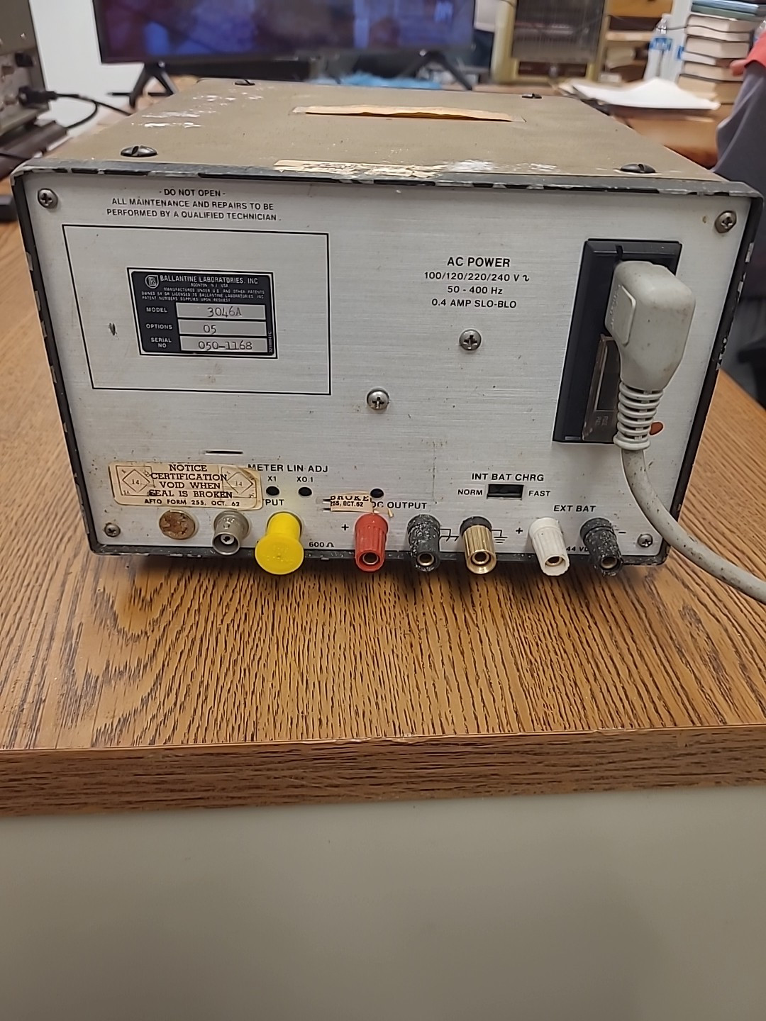 Ballantine AC voltmeter 3046a.