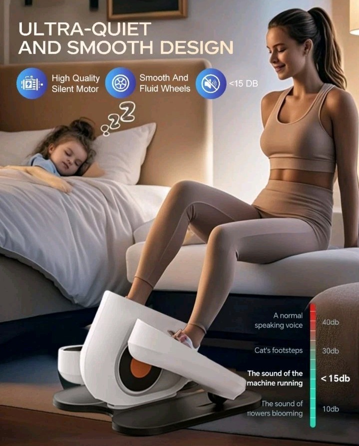 Under Desk Elliptical Machine, Electric Ellipse Leg Exerciser While Sitting