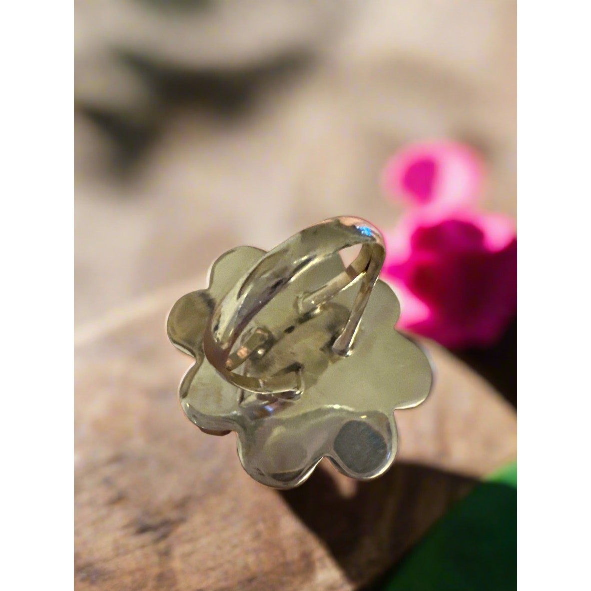 Spiderweb Turquoise & Labradorite Oval Cluster Ring Size 10