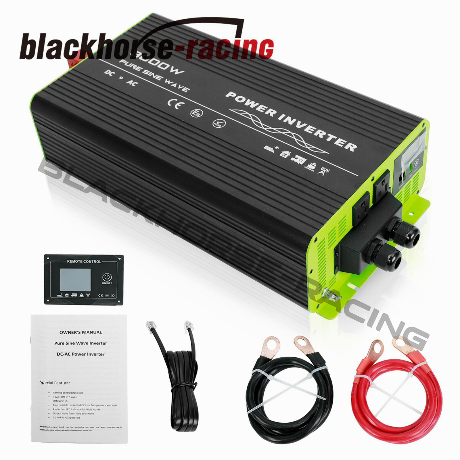 3000W Pure Sine Wave Inverter 12V DC to 120V AC Converter for Home RV Kettles