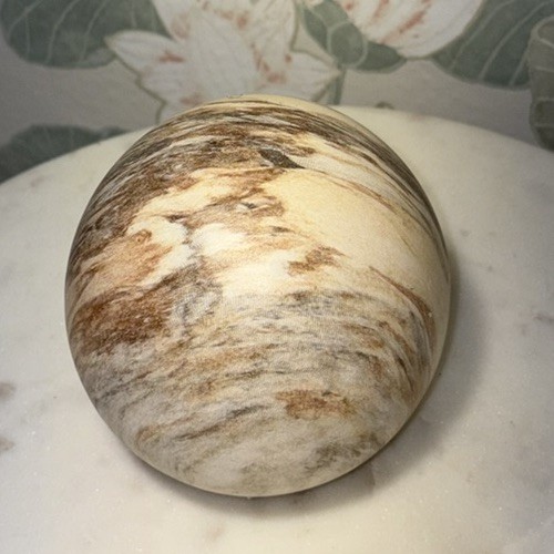 Woodlike  Sphere Sand Tone Swirls Marble-Like Decorative Nature Rustic Decor Zen