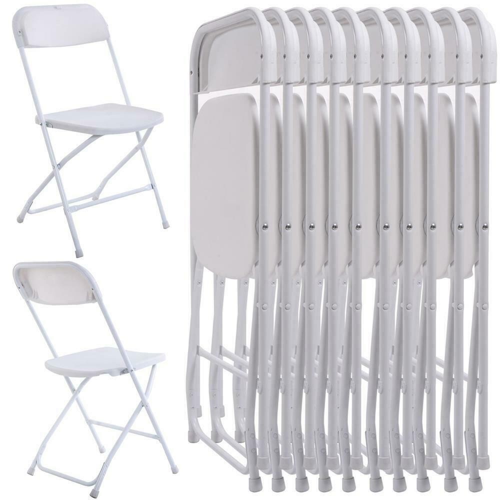 20 PCS Plastic Folding Chairs Commercial Event Wedding Party Meeting Office Seat