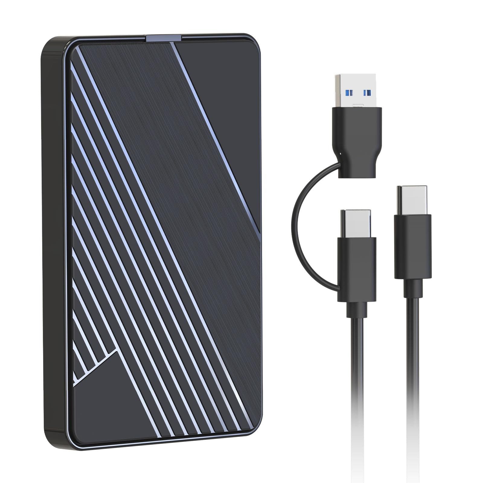500G External Hard Drive,USB 3.0 and USB-C Storage Expansion Mobile HDD Black