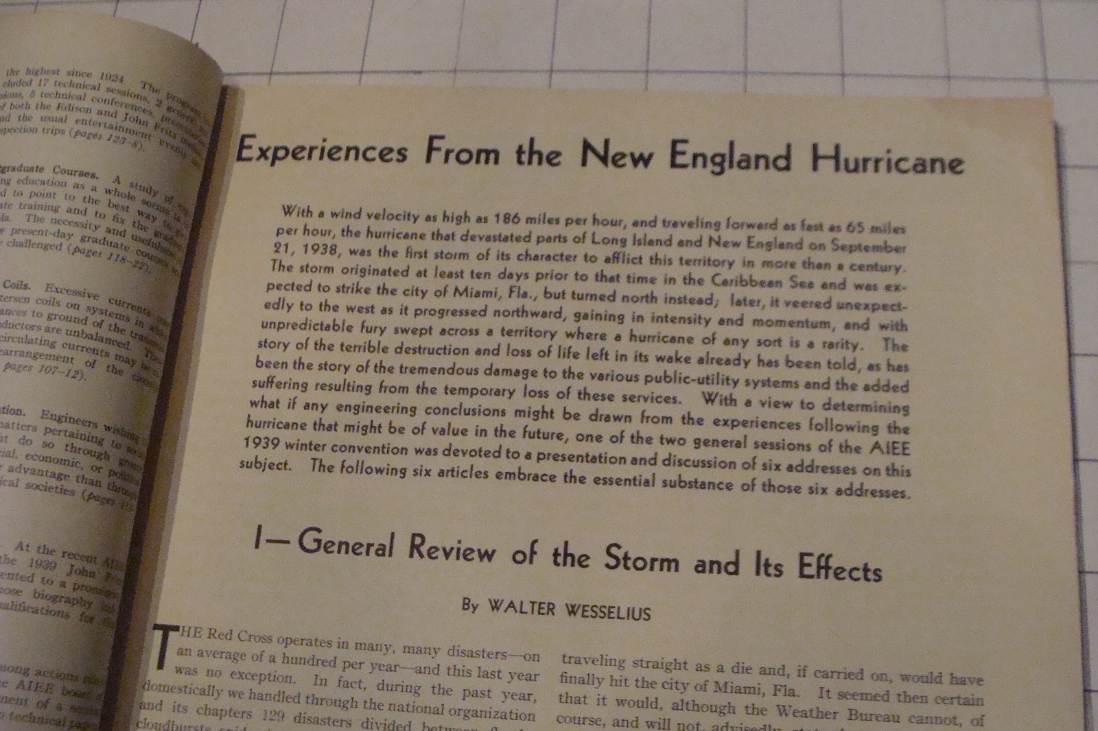 ELECTRICAL ENGINEERING march 1939 - New England hurricane power stuff, etc