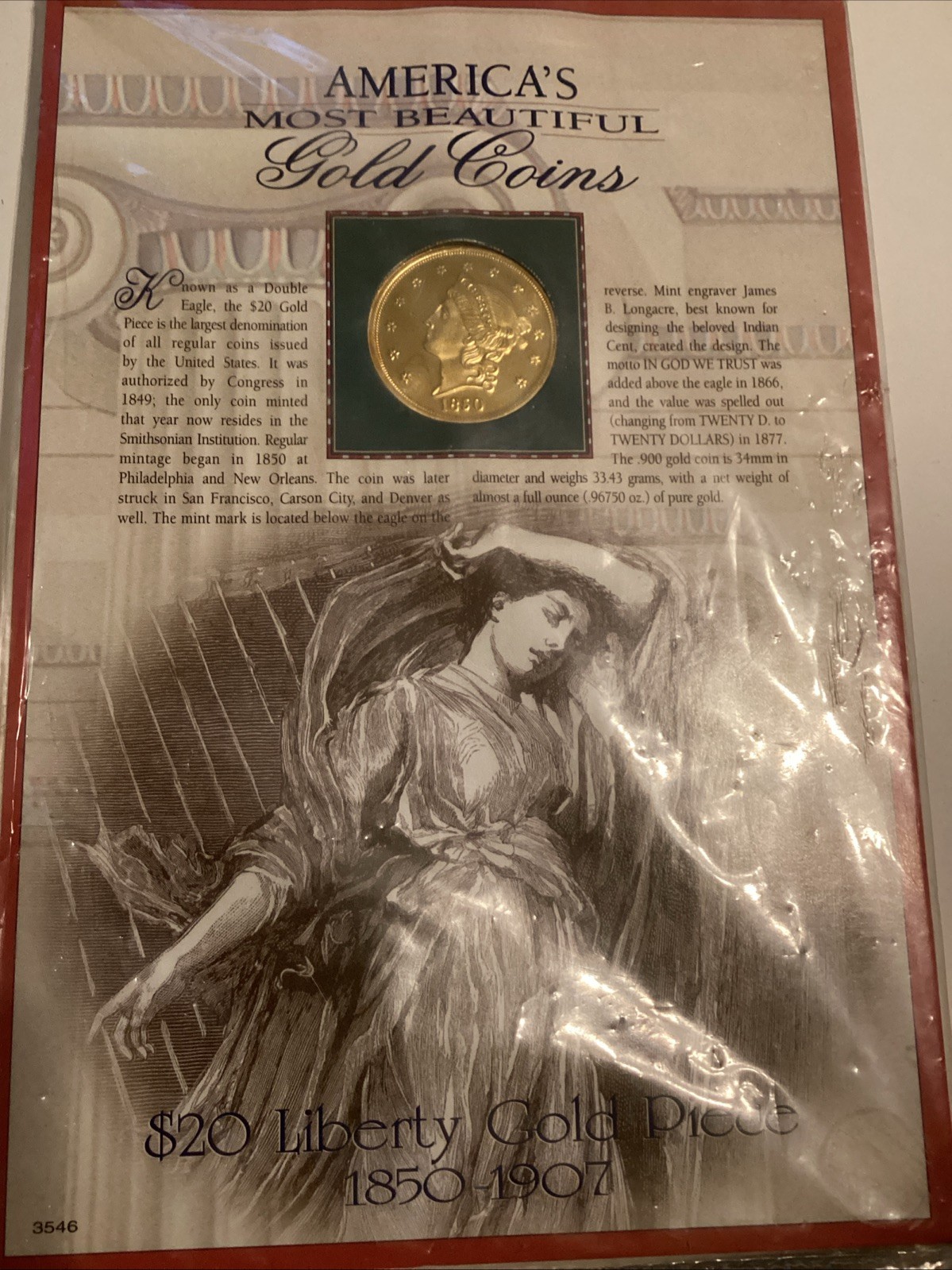 America's Most Beautiful Gold Coins $20 Liberty Gold Piece Fantasy Issue Sealed