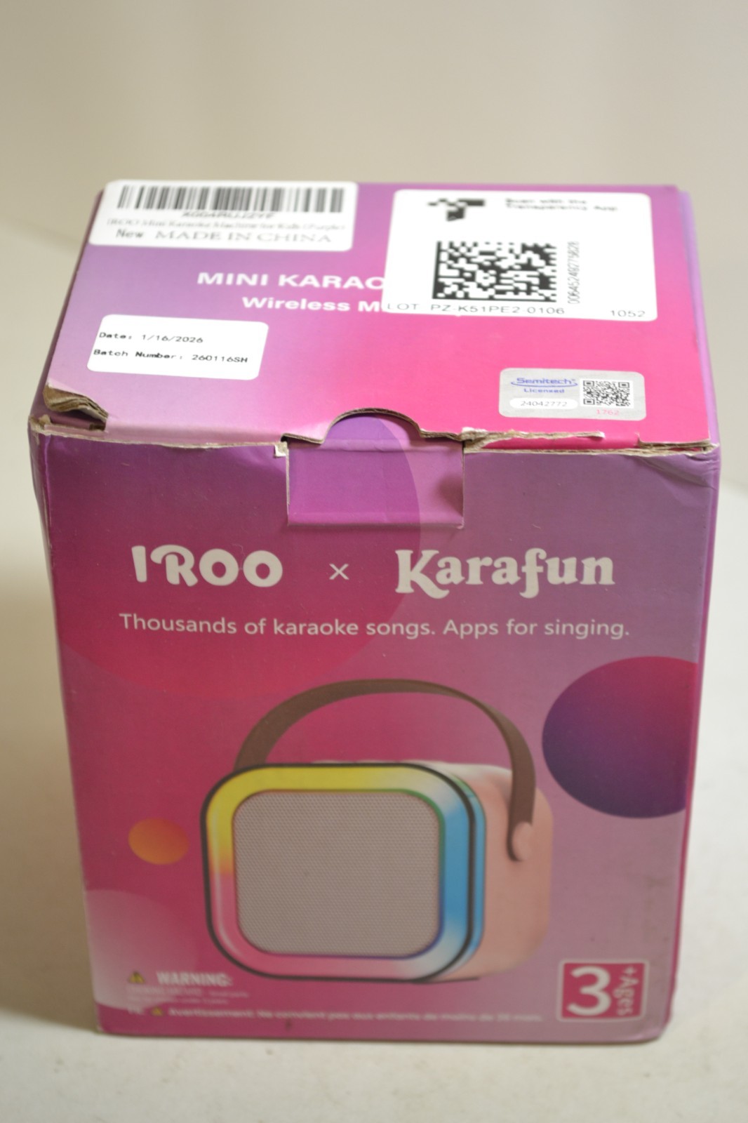 IROO Mini Karaoke Machine with 2 Wireless Microphones, Bluetooth Speaker