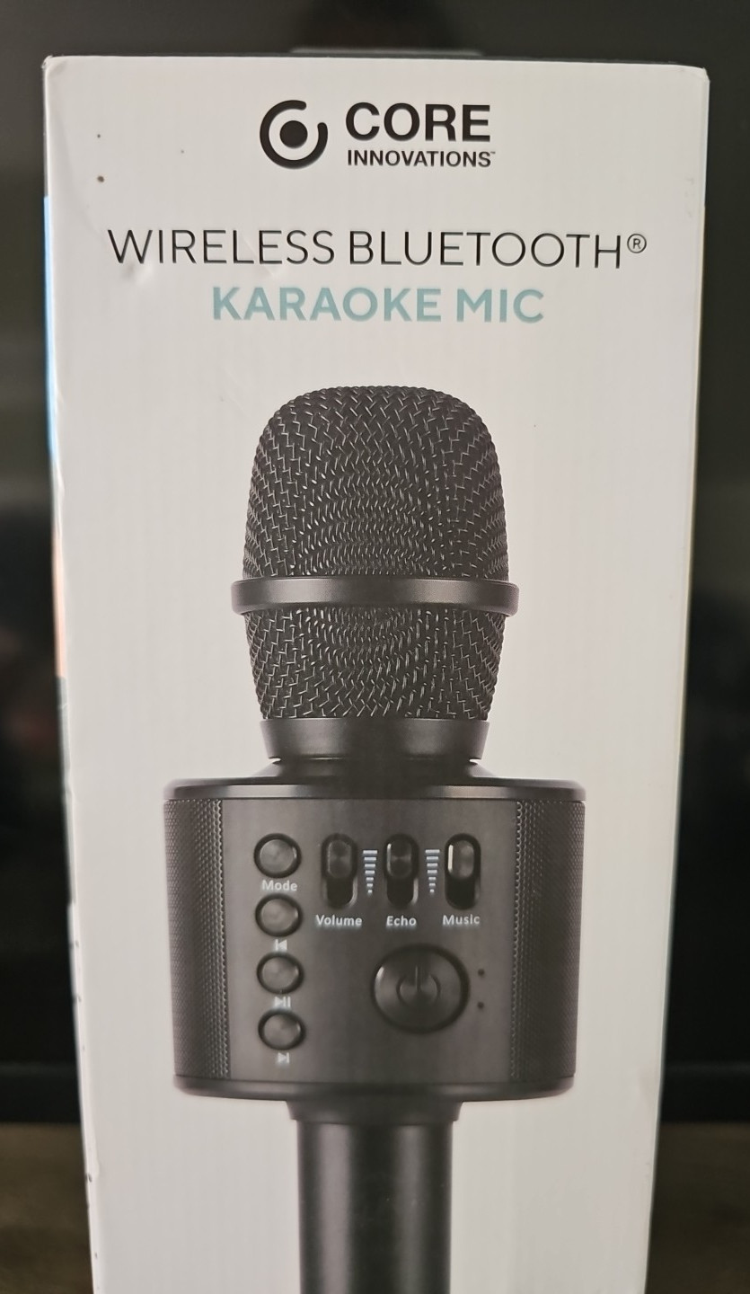 Core Innovations KRMC101BL Wireless Bluetooth Karaoke Microphone Color Black