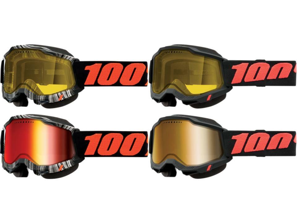100% Accuri 2 Snow Goggles Snowmobile Adult Vented Dual Pane Lens Antifog '22
