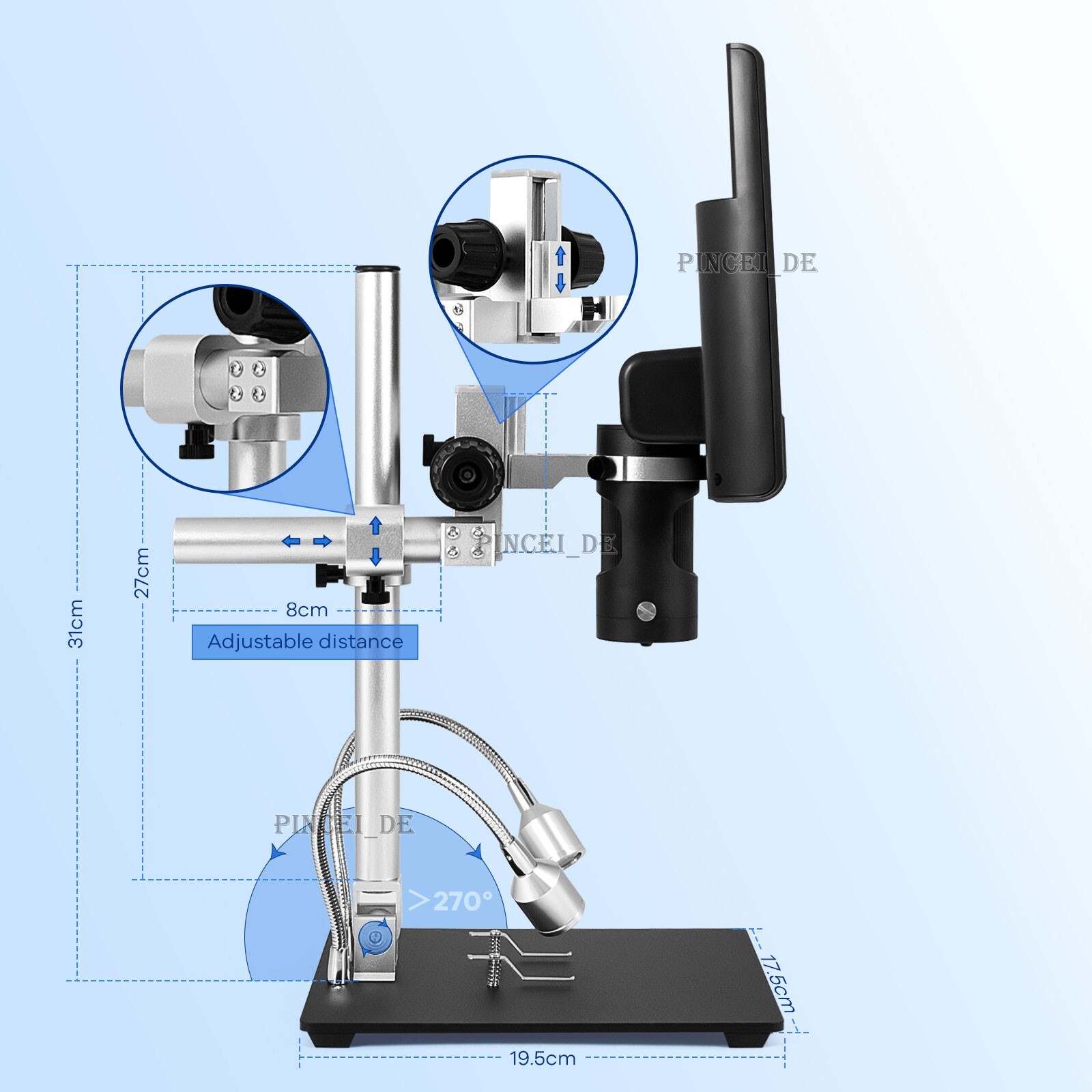 Andonstar AD249-M WIth LCD Screen Digital Microscope for Electronics Soldering