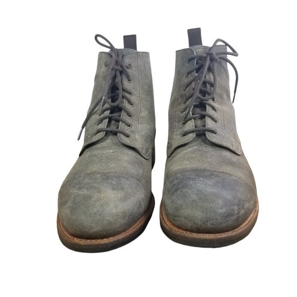 Taft The Dragon textured leather cap toe combat ankle boots 10