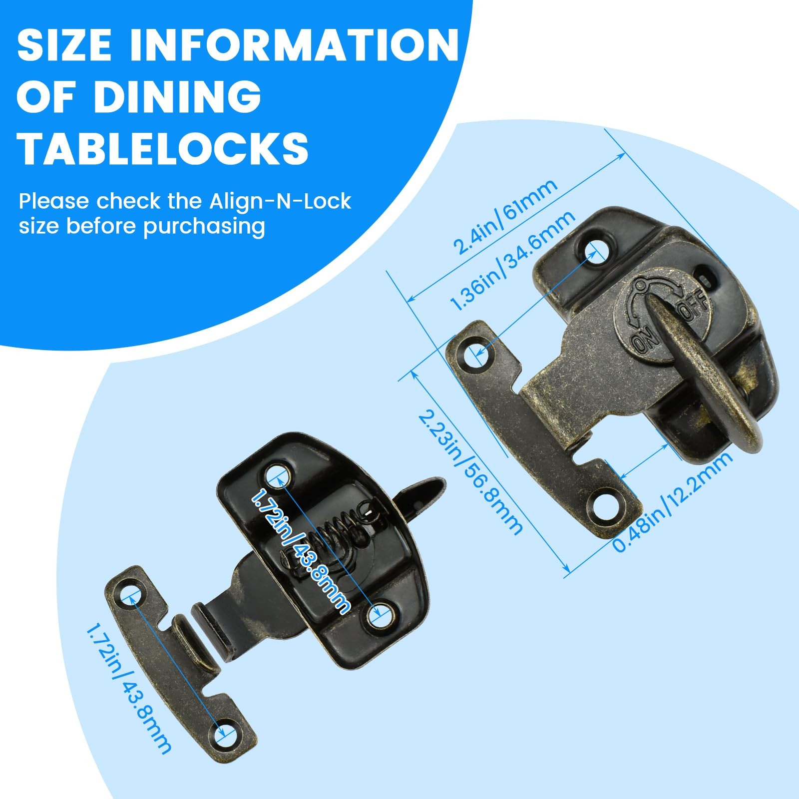 SDTC Tech 2 Pack Dining Table Locks Heavy Duty Dining Training Table Latches ...