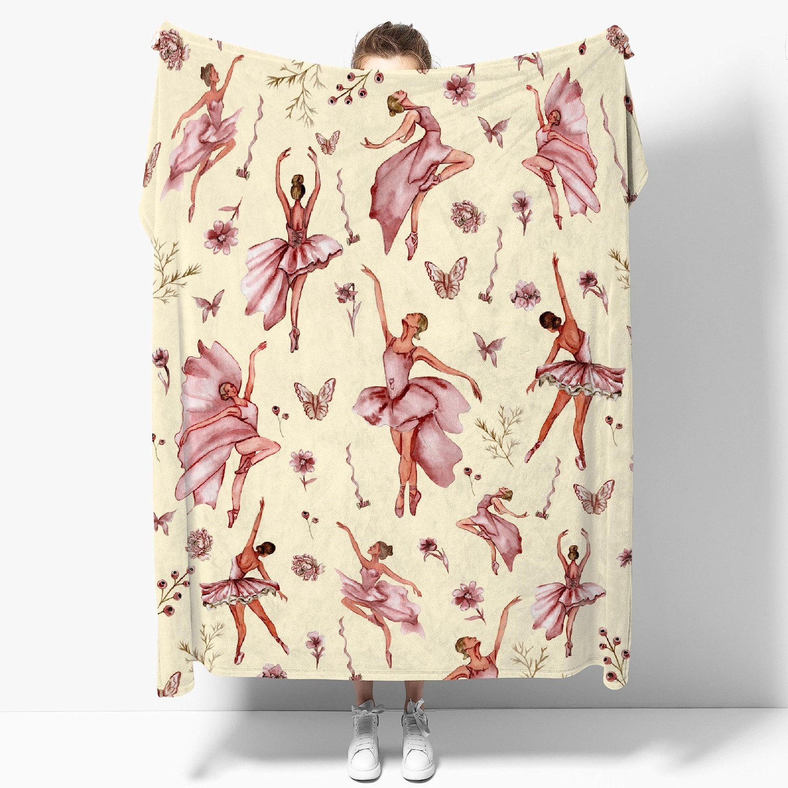 Ballet Dance Throw Blanket Super Soft Cozy Warm Couch Decor 50x40 Inch