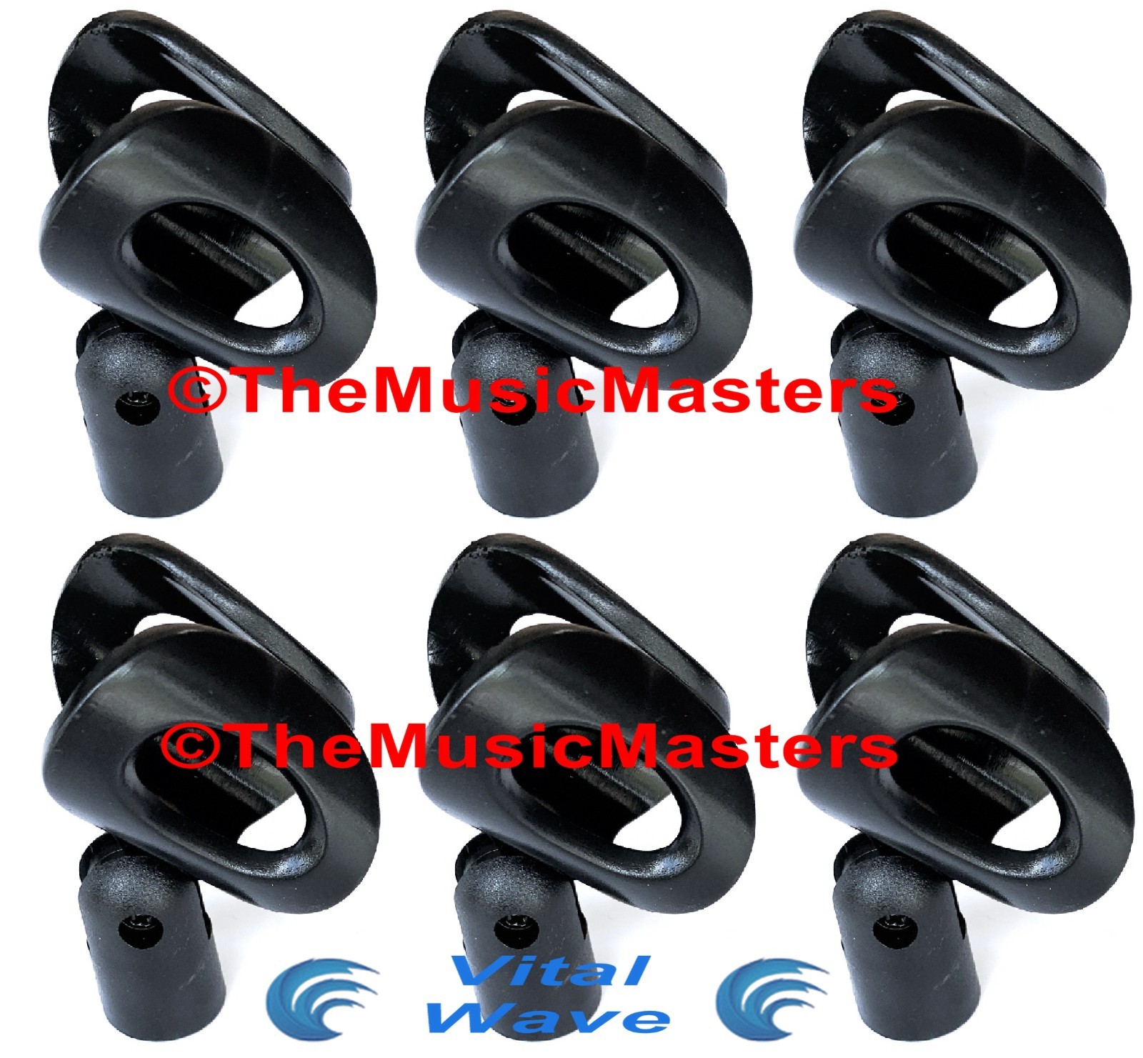 (6) X-Large Wireless MICROPHONE CLIP Karaoke Tripod Stand Mic Holder Clamp Mount
