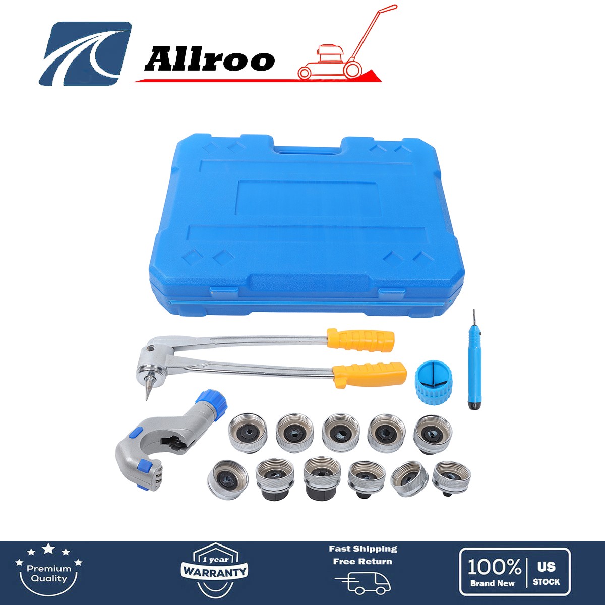 Includes 3/8'' To 1-5/8'' Tube Swaging Set High Quality HVAC Tubing Expander Kit