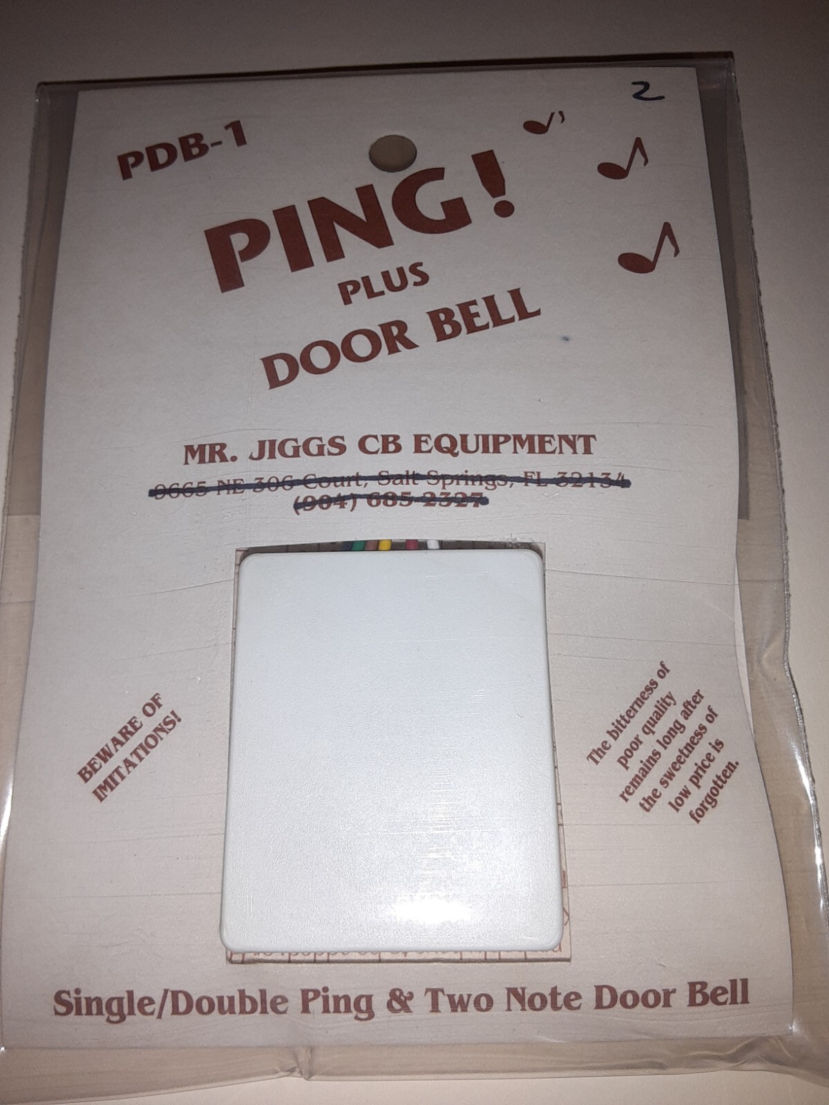 CB KEYUP! (LISTEN) MR. JIGGS PING/DOUBLE PING/DOORBELL NOISE TOY IDENTIFIER PDB1