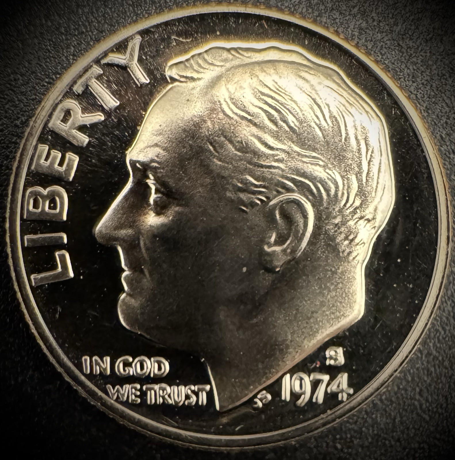 1974-S PROOF Roosevelt Dime 10C Clad DEEP CAMEO Coin From US Mint Proof Set