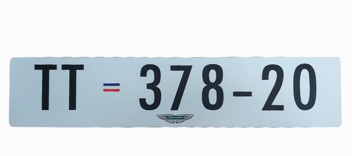 JAMES BOND 007 MOVIE PROP TT 378-20 LICENSE PLATE ASTON MARTIN DBS V12
