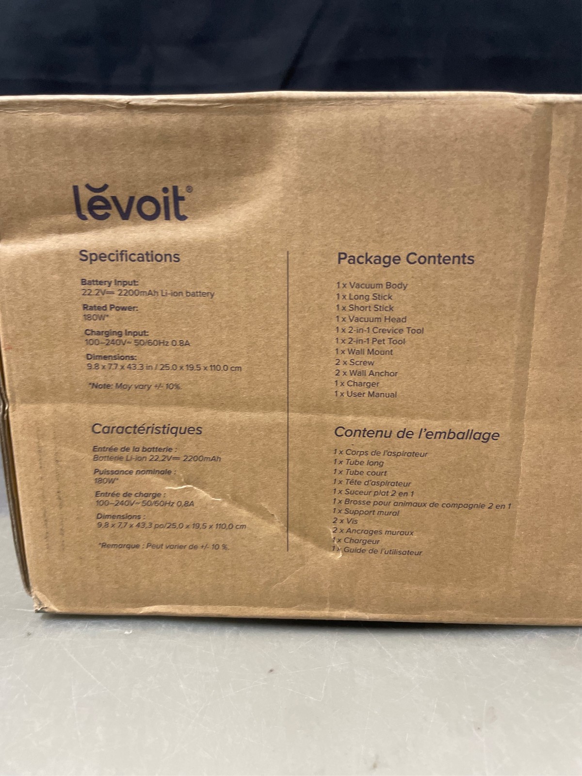 Levoit Cordless Vacuum Cleaner, Stick Vac with Powerful Suction, Tangle-Resistan