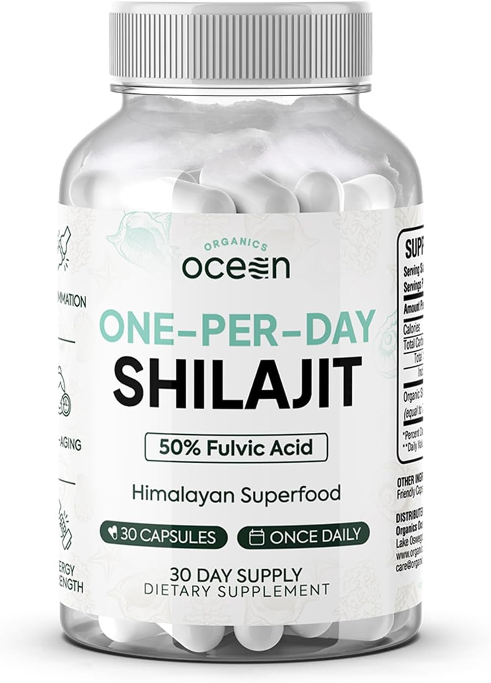 Organics Ocean One-Per-Day Shilajit for Men and Women - Natural Shilajit Supplem