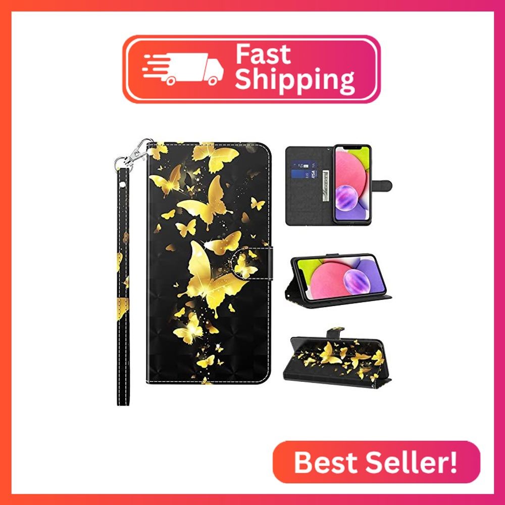 VODEFOX for Samsung Galaxy S23 Case, Wallet Flip Folio Cute 3D Cartoon Painted P