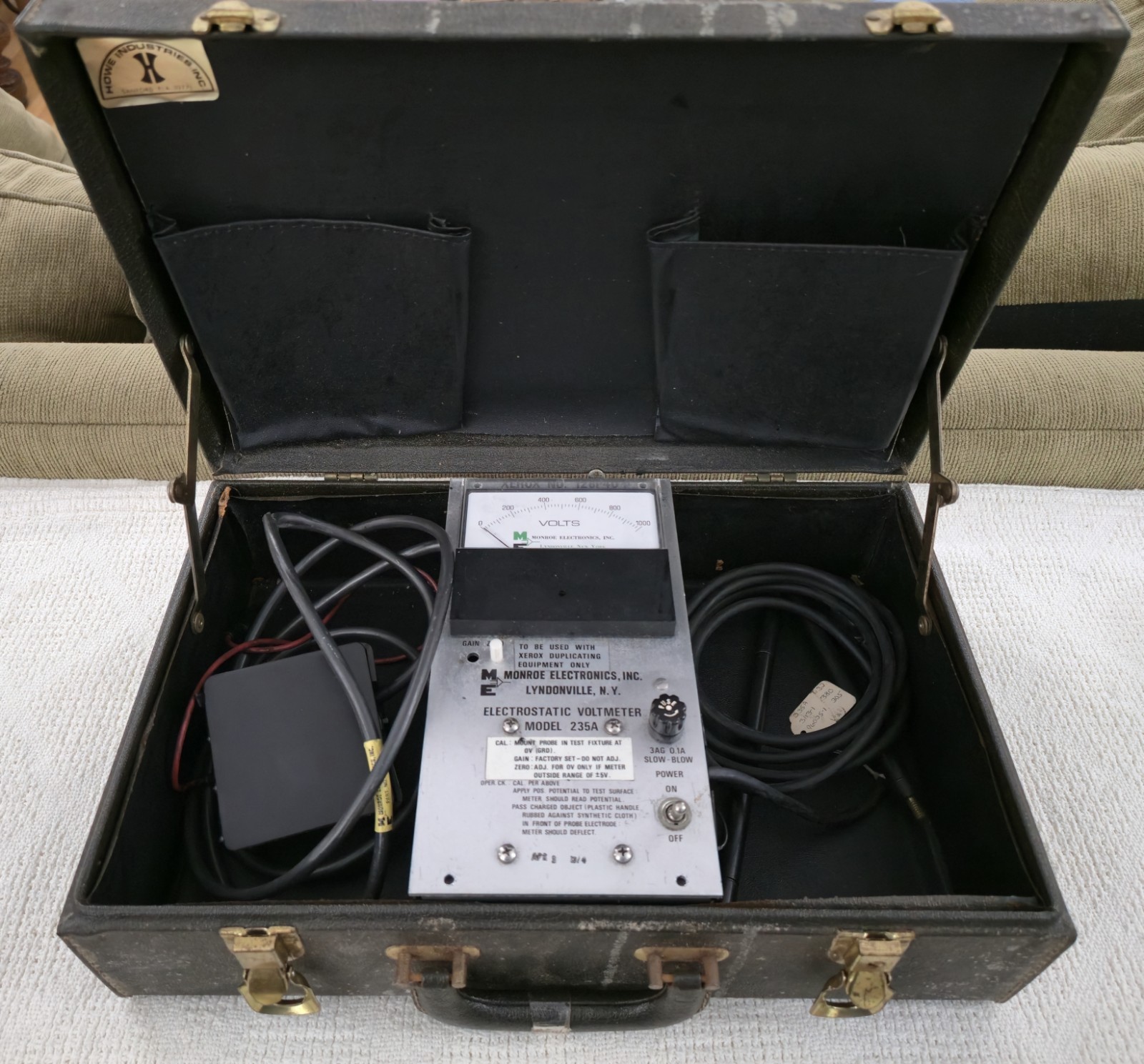 Monroe Electronics Electrostatic Voltmeter Model 235A For Xerox Duplicating!