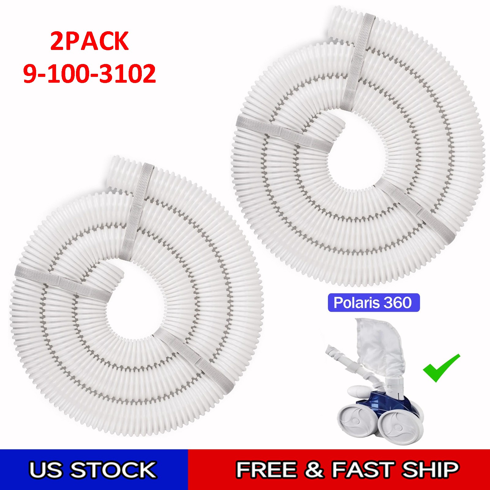 2xReplacement for Polaris 360 Pool Cleaner 6-Ft Cuff-less Feed Hose 9-100-3102