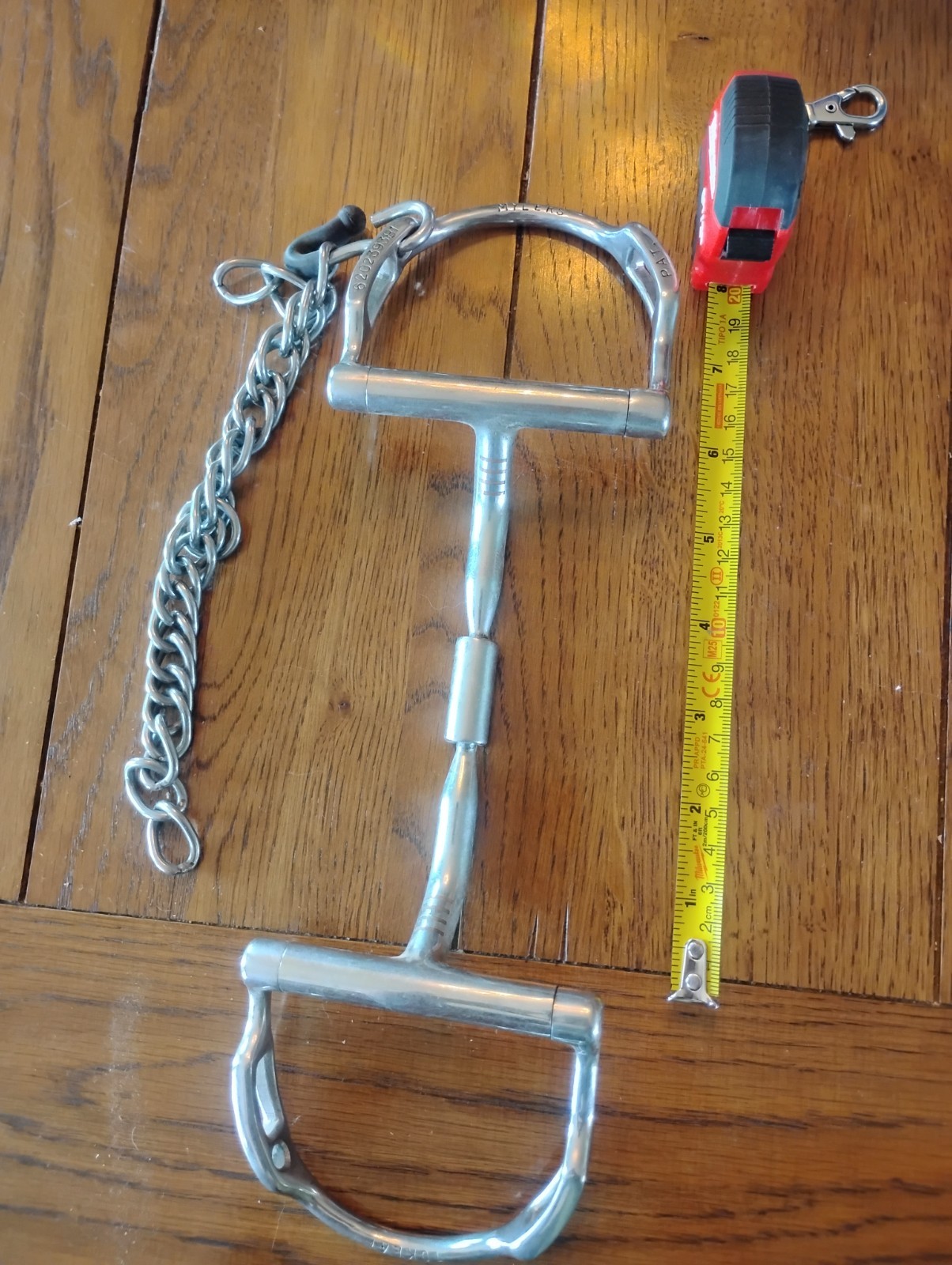 Myler D-Ring Snaffle Bit 5.5" Level 1 with removable curb chain